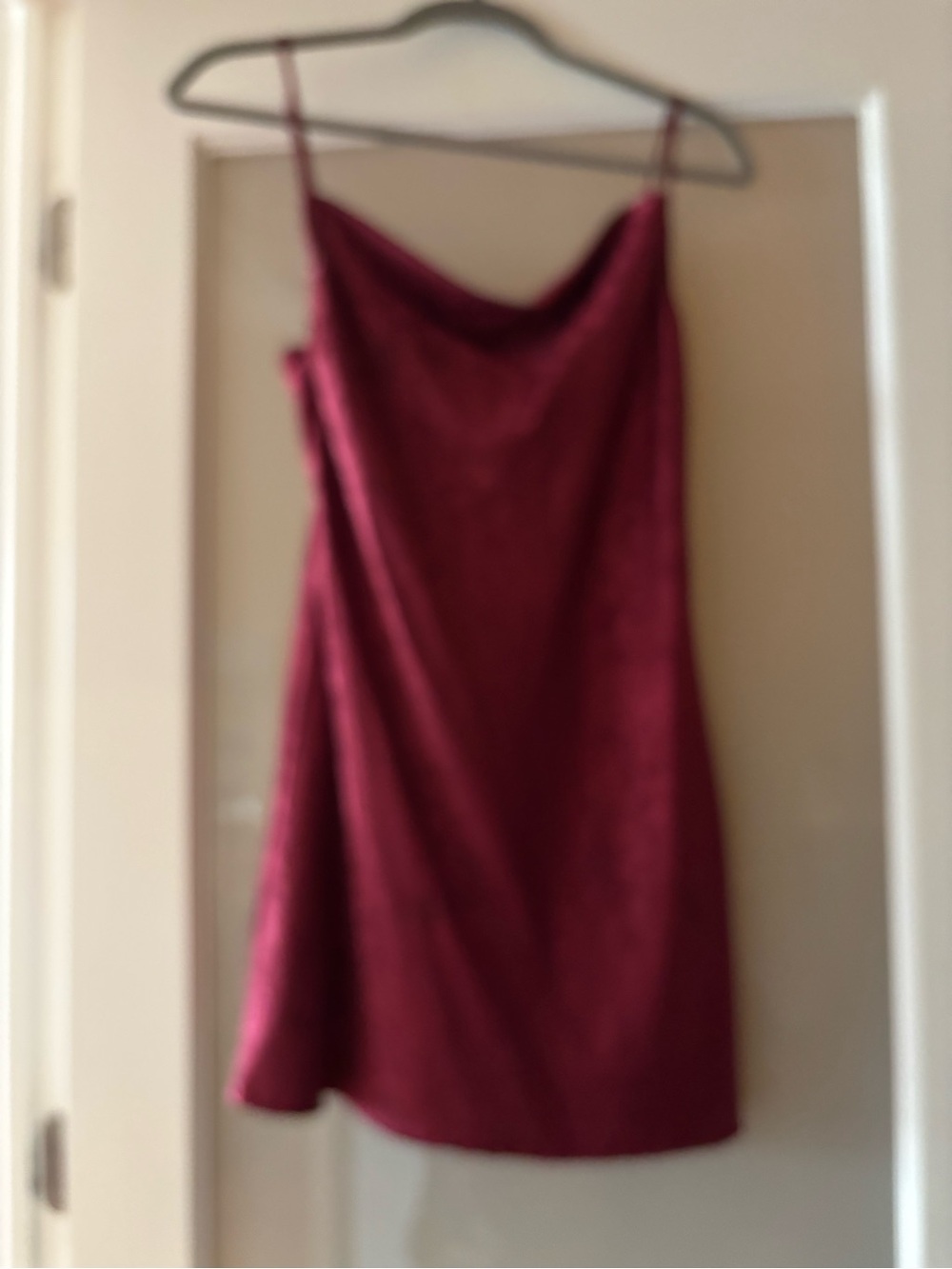 Princess Polly Satin Cowl Slip Dress in Wine